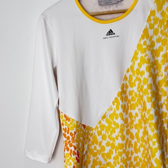 Adidas Stella McCartney Barricade Yellow White Athletic Pullover Shirt Small d5 - Picture 11 of 16
